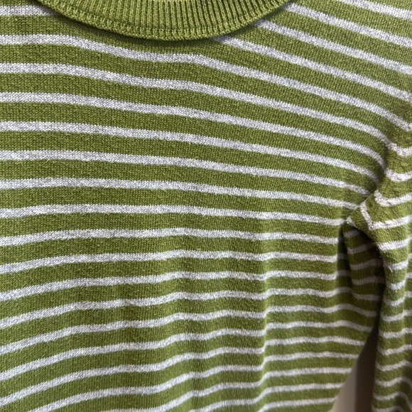 Vintage Tommy Hilfiger Green and Gray Preppy Striped Lightweight Sweater size XS - Picture 4 of 8